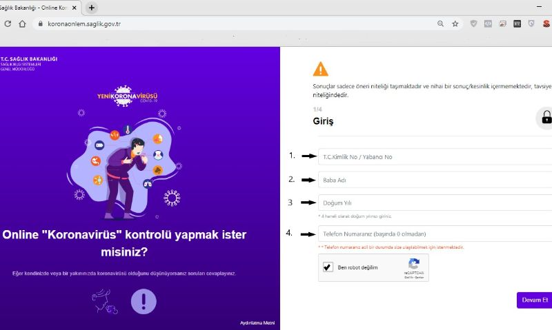 online koronavirüs testi, koronavirüs, evde kal türkiye, online koronavirüs kontrolü, coronavirüs, sosyal izolasyon, hijyen, koronavirüsten korunma yolları, koronavirüs çantası 